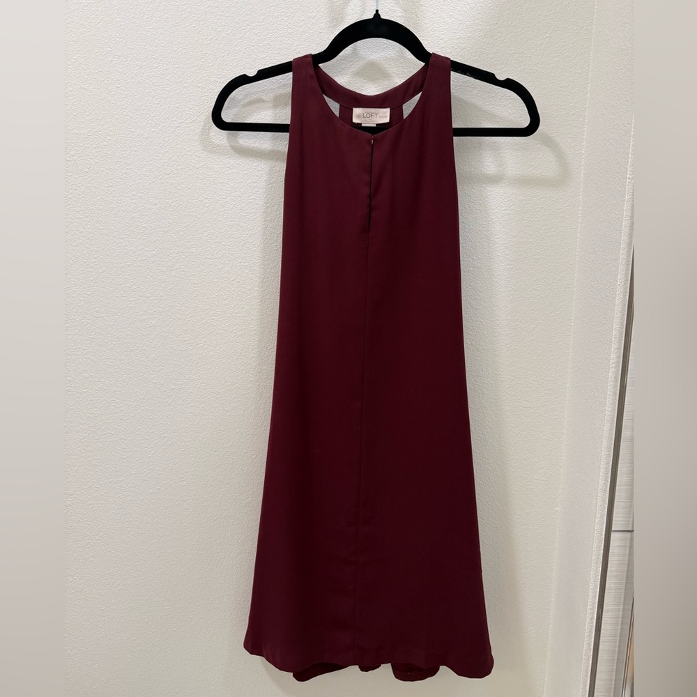 Loft Burgundy Sleeveless Dress